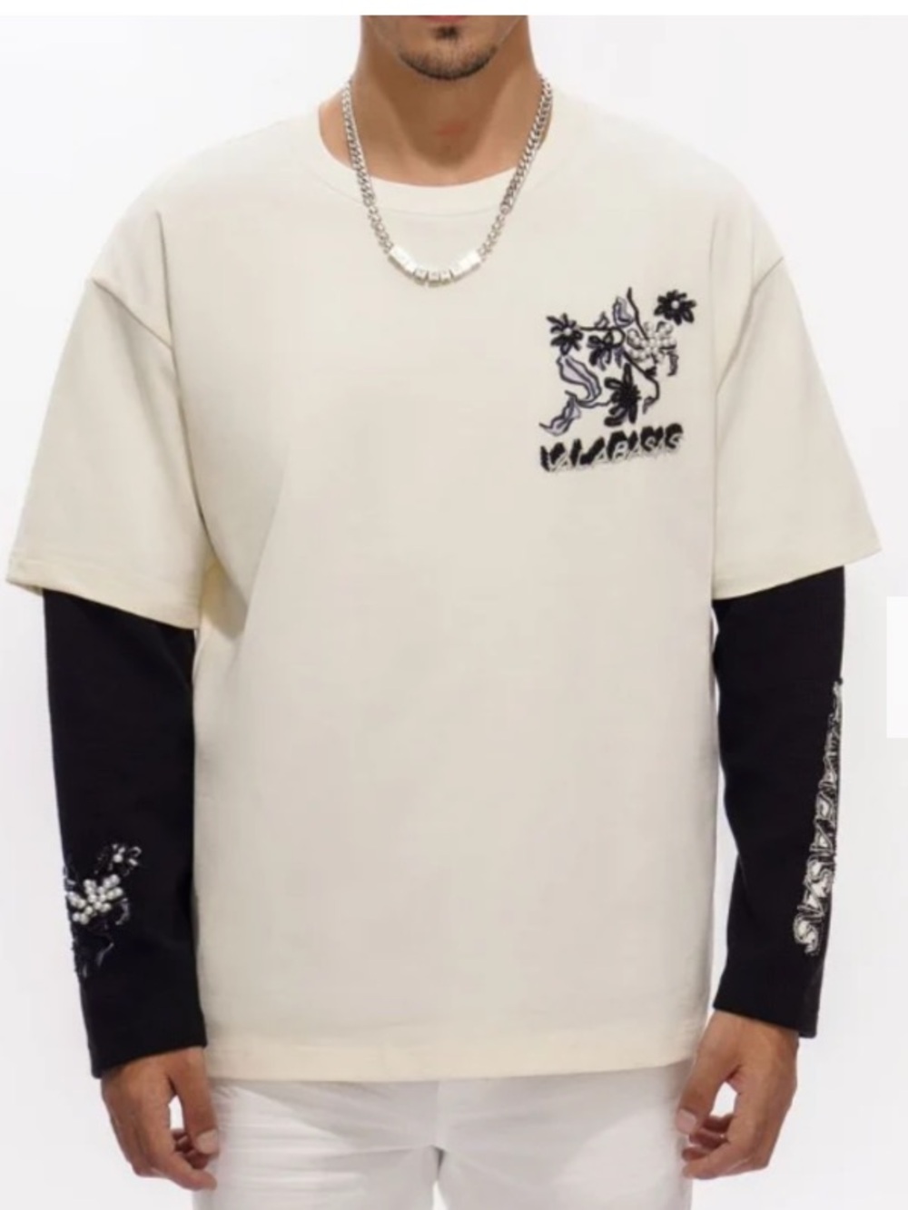 VALABASAS MEN INHERITANCE Layered T-SHIRT Oversized Long Sleeve Top